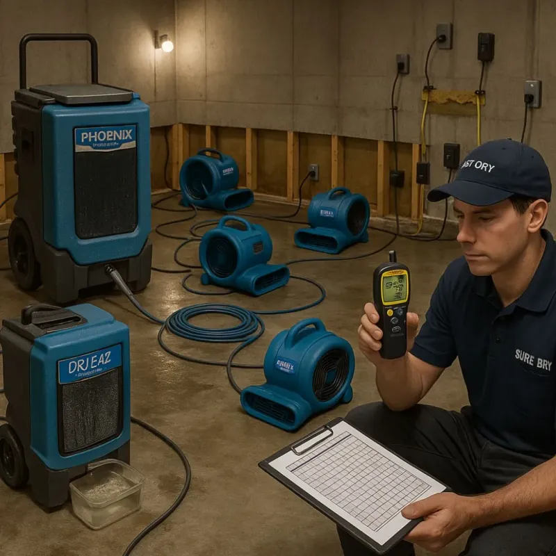 Structural Drying and Dehumidification process in Covington, OH